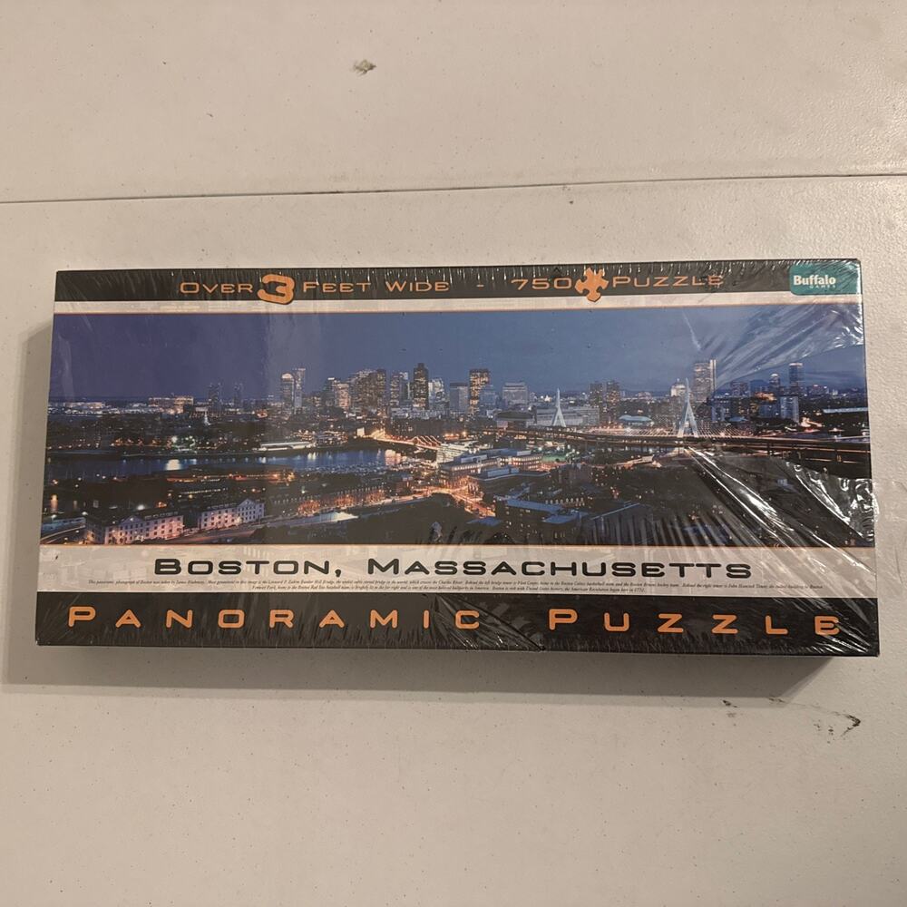 NEW/SEALED Buffalo Games Boston, Massachusetts 750 PC Panoramic Puzzle